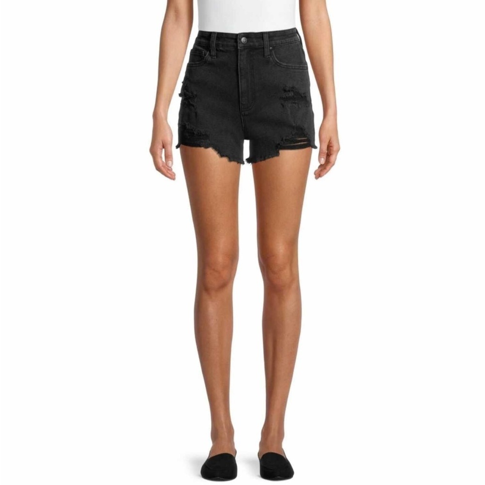 New NoBo black Distressed Denim Shorts Size 5
